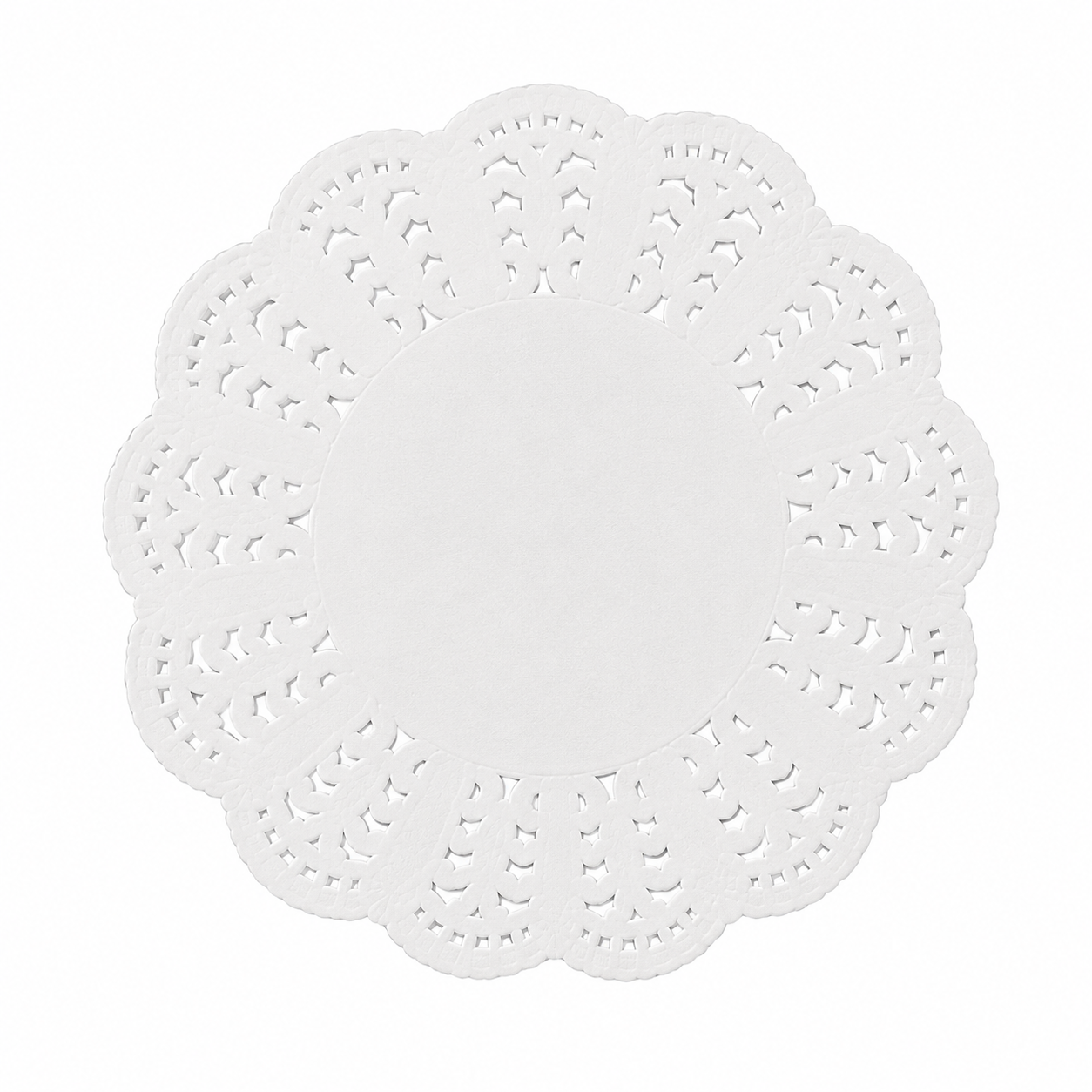 Round Doyley White Lace 4in / 102mm