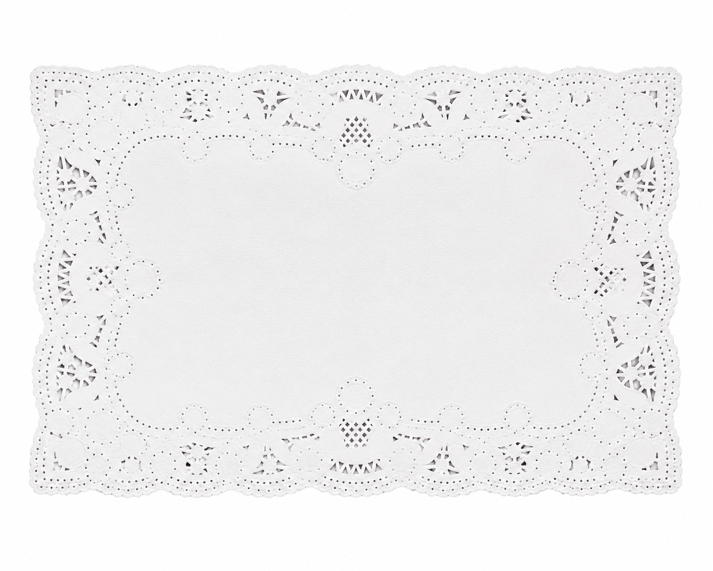 Rectangular Doyley White Lace 14.5in