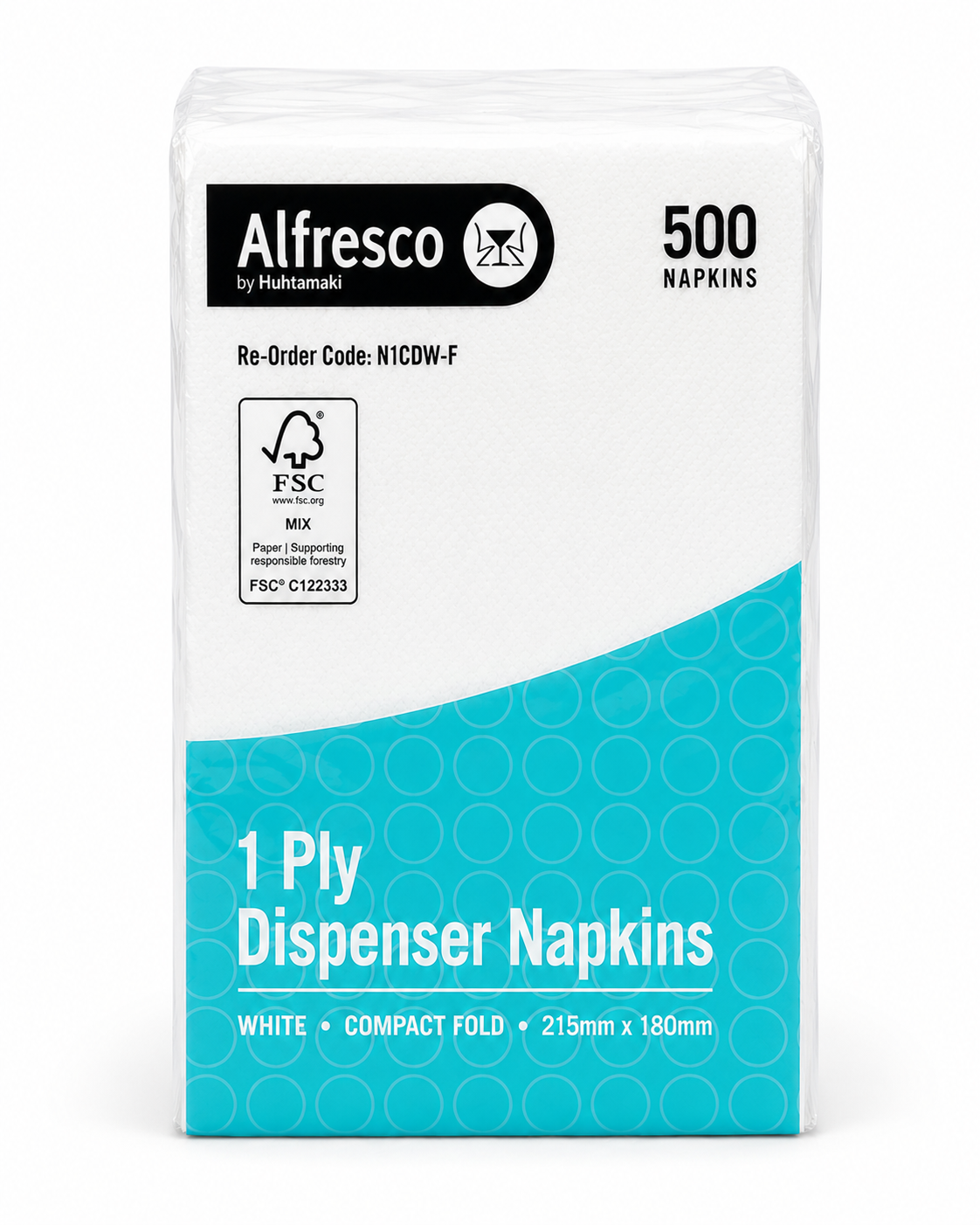Dispenser Napkin 1 Ply Compact D-Fold 215x180mm