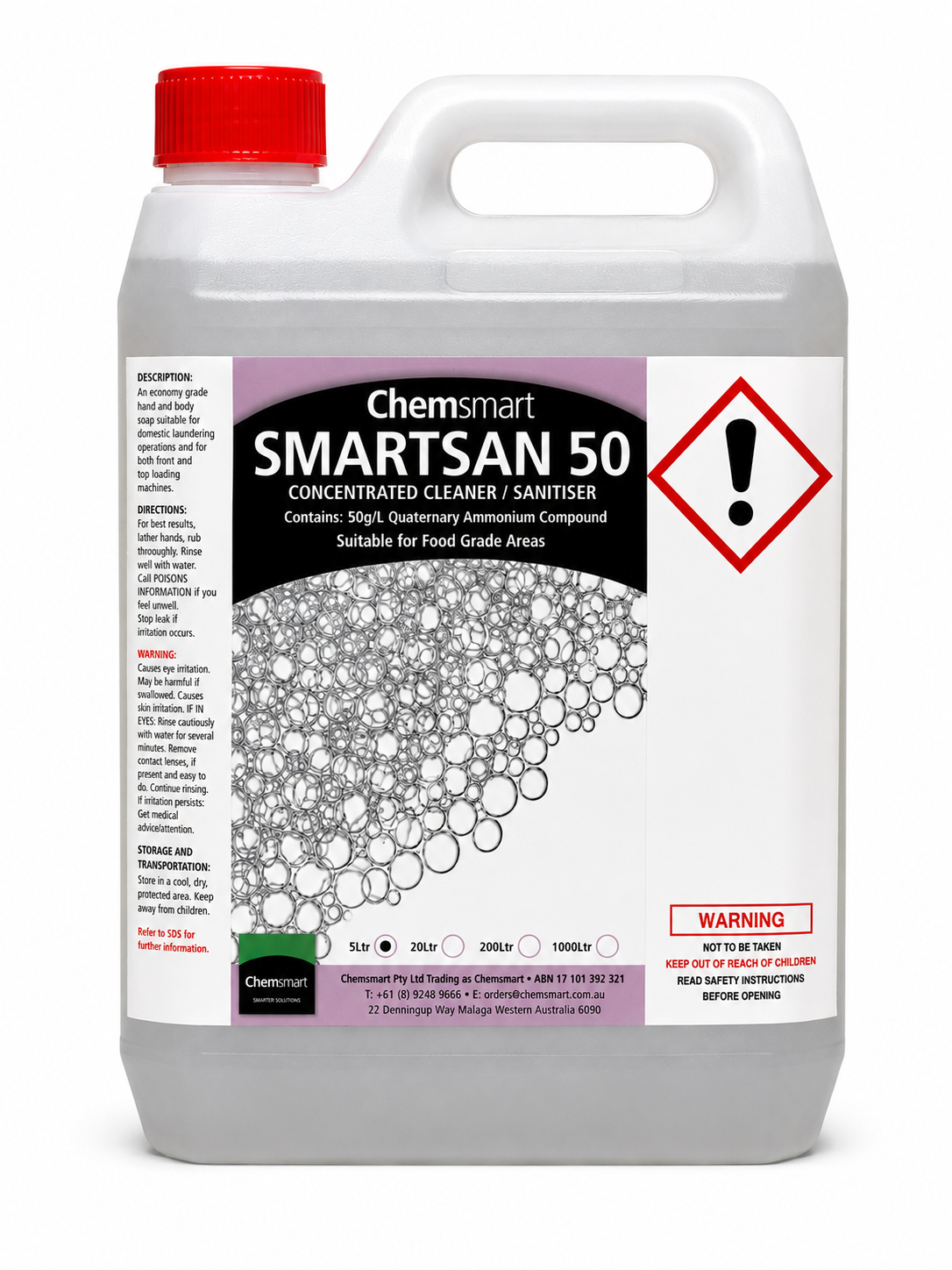 Commercial Cleaner Sanitiser 5% 5LT