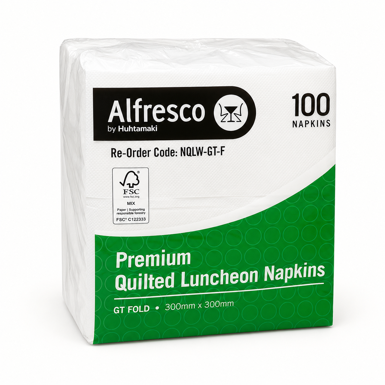 Lunch Napkin Quilted White GT Fold 30 x 30cm secondary