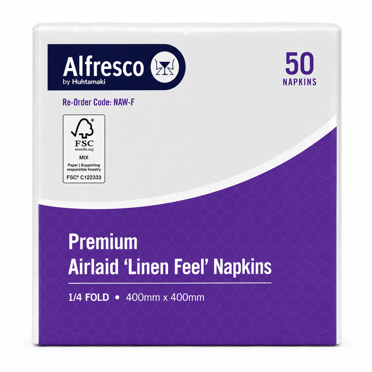 Linen Feel Airlaid Napkin White GT Fold