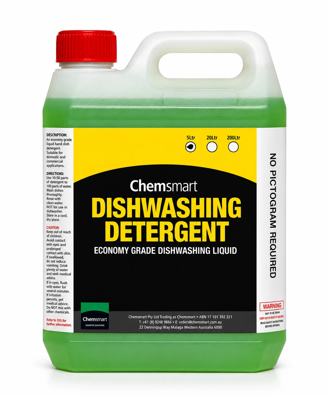 Commercial dishwashing detergent container